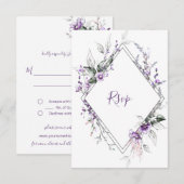 パープルとブッシュ ダイヤモンド フレーム | 出欠カード (正面/裏面)