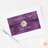 パープルとブラックのスイート16 ウォーターボトルラベル 長方形シール (封筒)