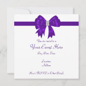 パープルとブラックのゼブラ あらゆる行事のパーティー 招待状 (裏面)