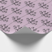 パープルとブラックのヴィンテージシャンデリア柄 ラッピングペーパー (角)