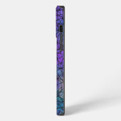 パープルとブラックの抽象芸術ラインユニークアート iPhoneケース (左側面)