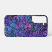 パープルとブラックの抽象芸術ラインユニークアート SAMSUNG GALAXYケース (裏面横)