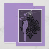 パープルとブラックの招待状 招待状 (正面/裏面)