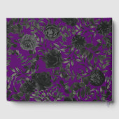 パープルとブラックバラ結婚ゴシックのゲストブック ゲストブック (裏面)