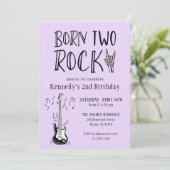 パープルとブラック生まれのロックギター2nd誕生日 招待状 (スタンド正面)