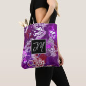 パープルとブルゴーニュ絵画ーのスタイル流体アート トートバッグ (クローズアップ)