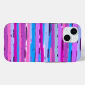 パープルとブルーのストライプアート Case-Mate iPhoneケース (裏面 (横))