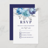 パープルとブルーのバラ 出欠カード (正面/裏面)