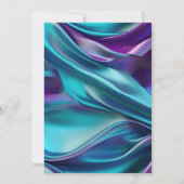 パープルとブルーの人魚のシルクフレーム誕生日 招待状 (裏面)