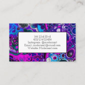 パープルとブルーの大理石抽象芸術流体アート 名刺 (裏面)