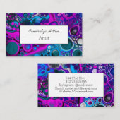パープルとブルーの大理石抽象芸術流体アート 名刺 (正面/裏面)