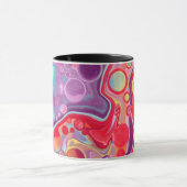 パープルとブルーの抽象芸術アート マグカップ (中央)