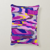 パープルとブルーの抽象芸術スター アクセントクッション (裏面(縦))