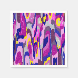 パープルとブルーの抽象芸術スター スタンダードカクテルナプキン