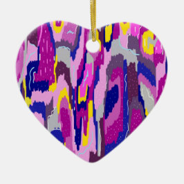 パープルとブルーの抽象芸術スター セラミックオーナメント