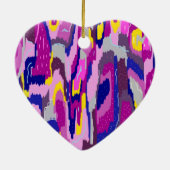 パープルとブルーの抽象芸術スター セラミックオーナメント (裏面)