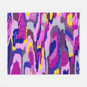 パープルとブルーの抽象芸術スター フリースブランケット (正面(横))