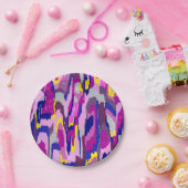 パープルとブルーの抽象芸術スター ペーパープレート (パーティー)