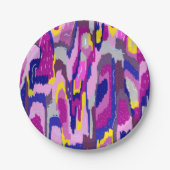 パープルとブルーの抽象芸術スター ペーパープレート (正面)