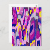 パープルとブルーの抽象芸術スター ポストカード (正面/裏面)