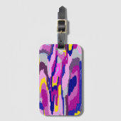 パープルとブルーの抽象芸術スター ラゲッジタグ (正面縦)