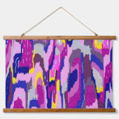 パープルとブルーの抽象芸術スター 吊り下げ型タペストリー (正面)