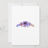 パープルとブルーの水彩花のメイド・オブ・オナー 招待状 (裏面)