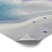 パープルとブルーの流体抽象芸術モダン大理石芸術 ポスター (角)