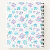 パープルとブルーの雪の結晶 出生記録帳 ノートブック (裏面)