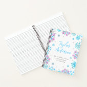 パープルとブルーの雪の結晶 出生記録帳 ノートブック (内部)