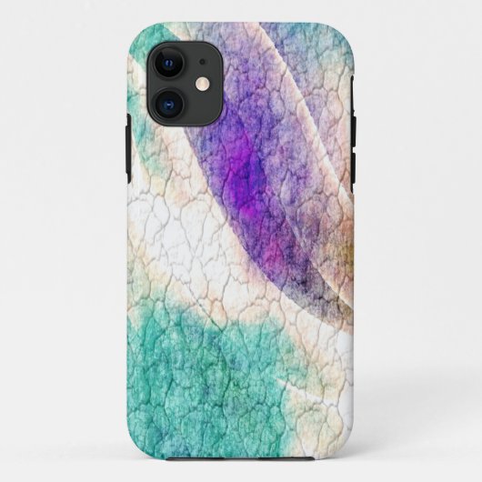 パープルとブルーグランジのクラック壁の背景 Case-Mate iPhoneケース (裏面)