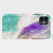 パープルとブルーグランジのクラック壁の背景 Case-Mate iPhoneケース (裏面(横))