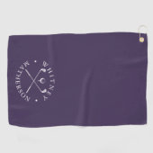 パープルとホワイトのゴルフクラパーソナライズされたブ名 ゴルフタオル (横)