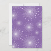 パープルとホワイトのサンburst 受付のみ 招待状 (裏面)