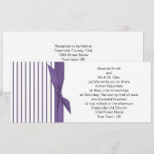 パープルとホワイトのストライプの結婚式招待状 招待状 (正面/裏面)