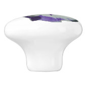 パープルとホワイトのパンジーカラフルフローラ セラミックノブ (側面)