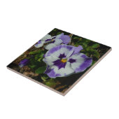 パープルとホワイトのパンジーカラフルフローラ タイル (側面)