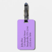 パープルとホワイトのパンジーカラフルフローラ ラゲッジタグ (裏面縦)