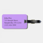 パープルとホワイトのパンジーカラフルフローラ ラゲッジタグ (裏面横)