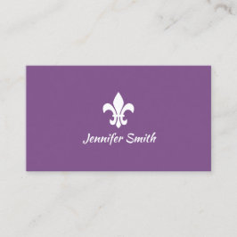 パープルとホワイトのフルール・ド・リス 名刺