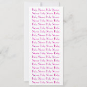 パープルとホワイトのペコピーシャワ 招待状 (裏面)