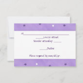 パープルとホワイトの星 ラベンダー RSVP 返信カード (裏面)