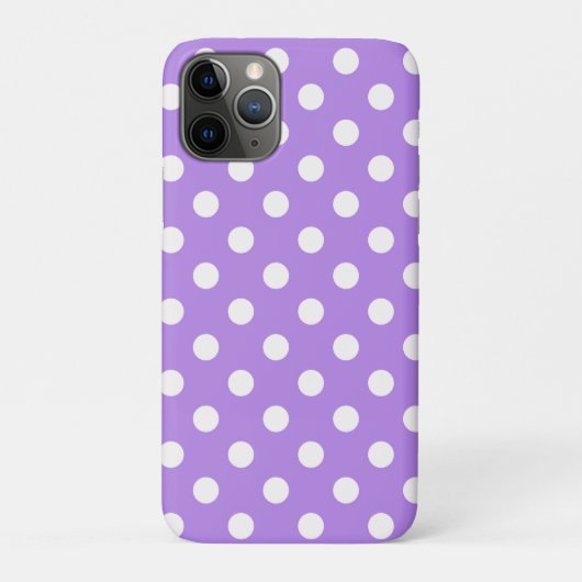 パープルとホワイトの水玉ドットおしゃれパターン Case-Mate iPhoneケース (裏)