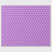 パープルとホワイトハート | オーダーメイド包装紙 ラッピングペーパー (フラット)