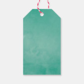 パープルとミントフローラ結婚の感謝 ギフトタグ (裏面)