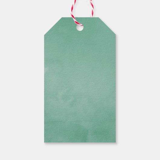 パープルとミントフローラ結婚の感謝 ギフトタグ (裏面)