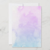 パープルとライトブルーのベビーシャワー招待状 セーブザデート (裏面)