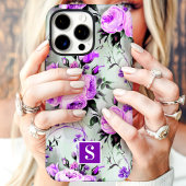 パープルとライラックのモノグラムフラワー Case-Mate iPhoneケース