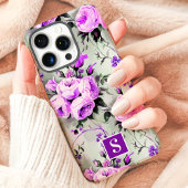 パープルとライラックのモノグラムフラワー Case-Mate iPhoneケース