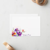 パープルとレッドの Iris カスタマイズ ノートカード (正面/裏面インサイチュ)